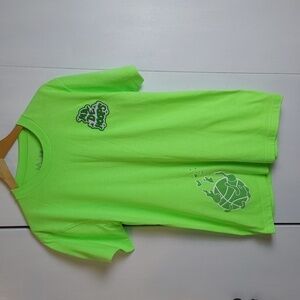 Made Hoops-Mens Bright Green Graphic Novelty Basketball Shirt Sz.M